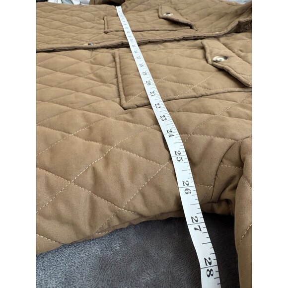 Good American Women's Oversized Quilted Shacket 3/4 (L/XL) Light Brown Outdoor - Picture 12 of 13